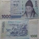 1000 won note korean currency