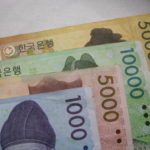Korean won notes korean currency
