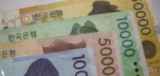 Korean won notes korean currency