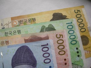 Korean won notes