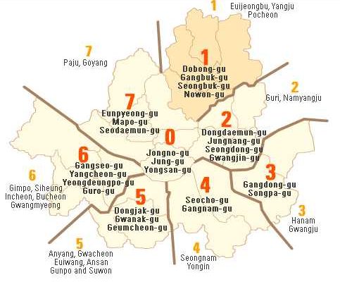 bus zone map seoul