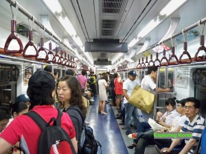 inside train in seoul