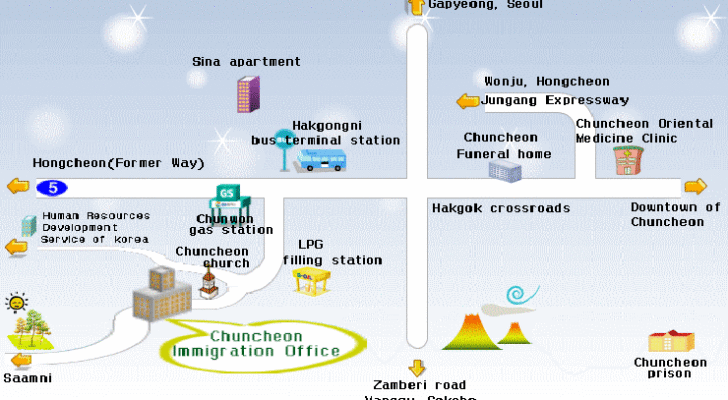 Chuncheon Immigration office Map
