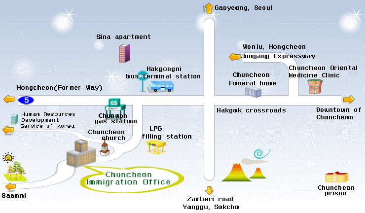 Chuncheon Immigration office Map