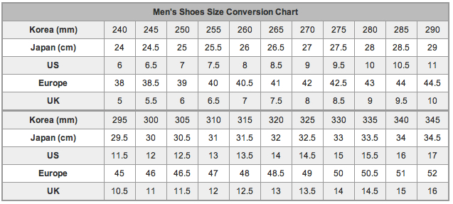 Korean Shoe Size Exploring Korea