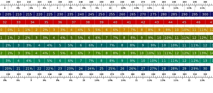 shoe size chart korea