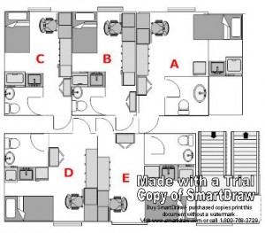 Floor layout. Every floor has a different layout.